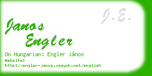 janos engler business card